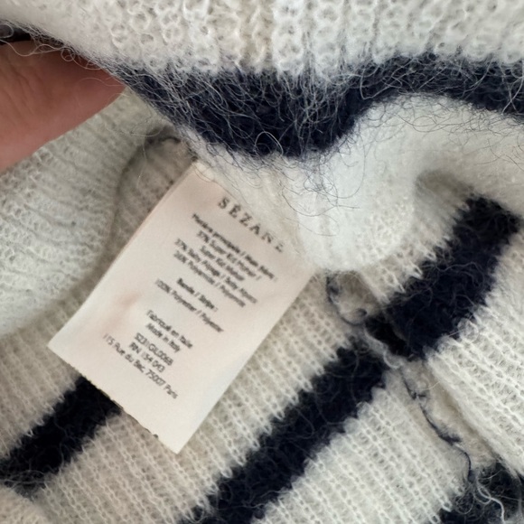 Sezane Gaspard ecru navy stripes size S NWT - Picture 6 of 6
